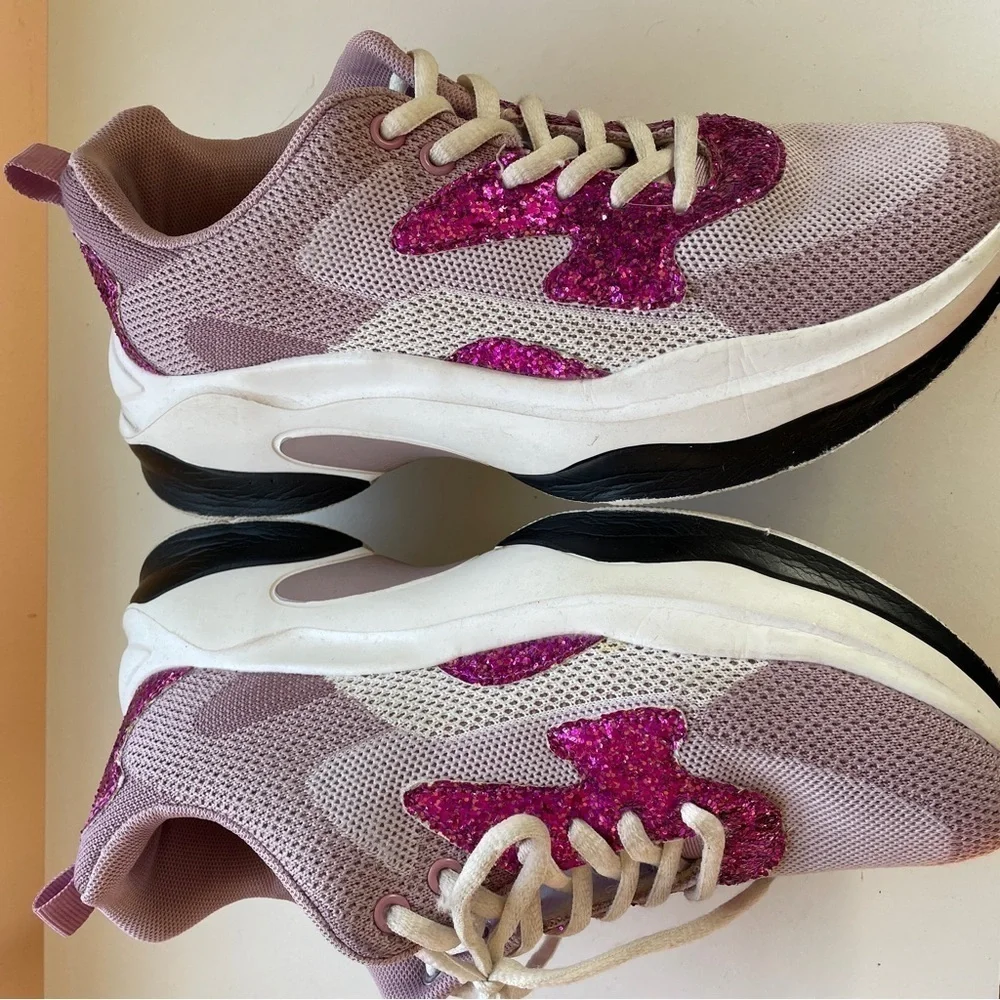 Purple Chunky Platform Sneakers BTS Army Glitter 8